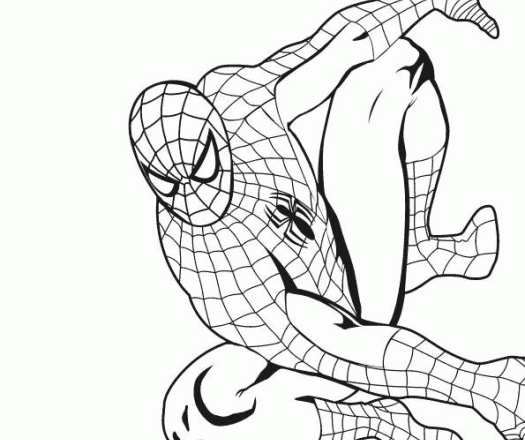 Spiderman attaccato ad un muro disegno da colorare gratis