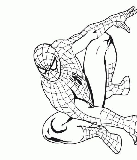 Spiderman attaccato ad un muro disegno da colorare gratis