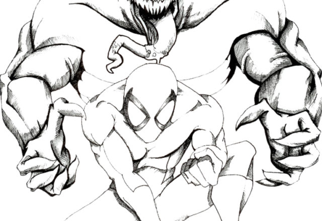 Spiderman che combatte contro il suo nemico disegno da colorare gratis