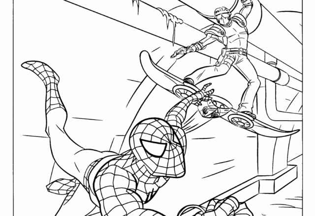 Spiderman combatte disegno da colorare nella categoria cartoni animati