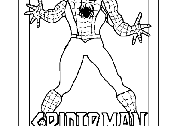 Spiderman con la scritta disegno da colorare gratis