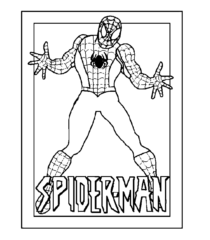 Spiderman con la scritta disegno da colorare gratis