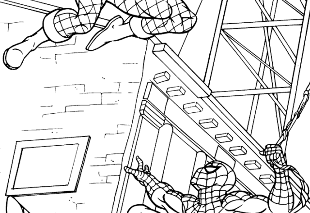 Spiderman contro La Cosa disegno da colorare per i bambini