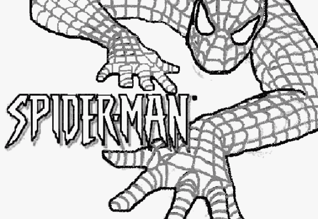 Spiderman e il testo disegno da colorare gratis sul pc