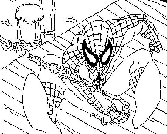 Spiderman e le sue ragnatele disegno da colorare gratis