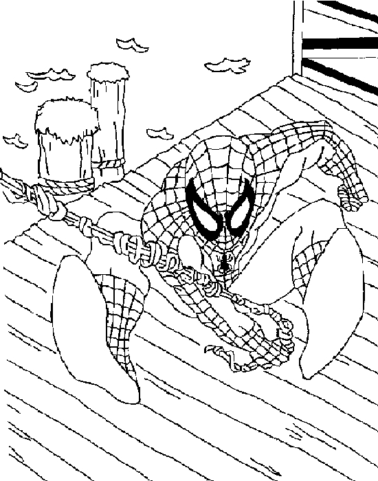 Spiderman e le sue ragnatele disegno da colorare gratis