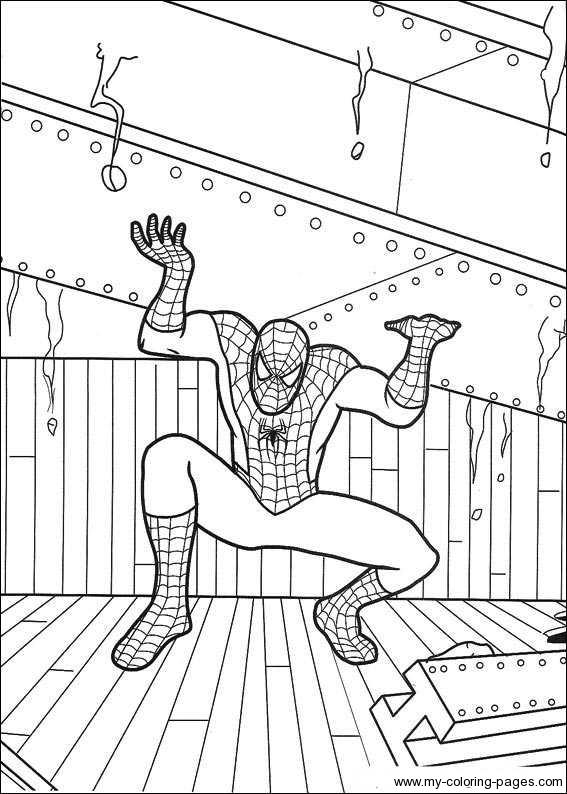 Spiderman in difficoltà disegno da colorare per bambini