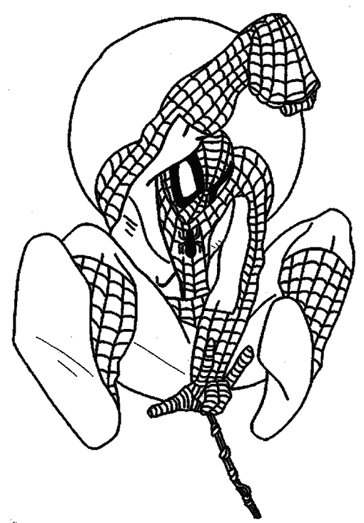 Spiderman in volo sulla luna disegno da colorare gratis