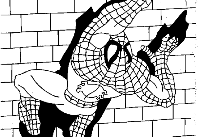 Spiderman si muove nell’ ombra disegno da colorare gratis