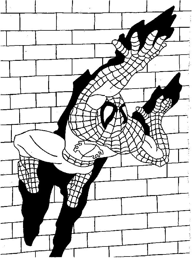 Spiderman si muove nell’ ombra disegno da colorare gratis