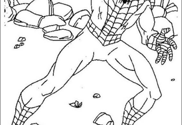 Spiderman tra i massi disegno da colorare gratis