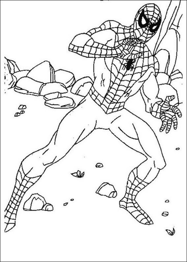 Spiderman tra i massi disegno da colorare gratis