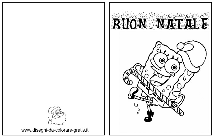 Stampa e colora biglietti di Natale con il simpatico Spongebob