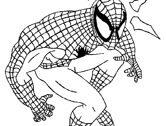 Stampa e colora gratis l’ Uomo Ragno Spiderman in azione