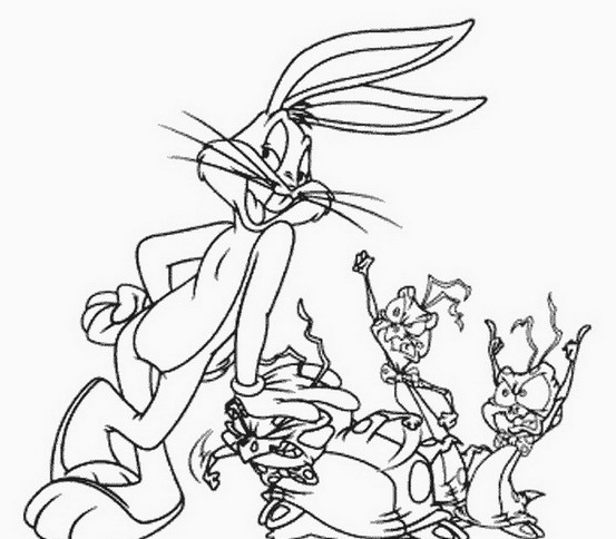 Stampa e colora il personaggio Looney Tunes Bugs Bunny