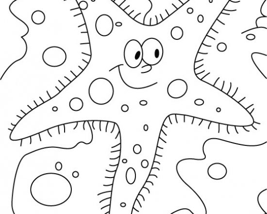 Free Printable Coloring Sheet Of Starfish For Children