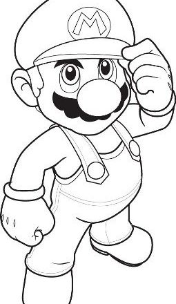 Super Mario Bros sicuro di sè disegno da stampare e da colorare gratis