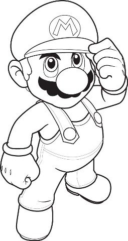 Super Mario Bros sicuro di sè disegno da stampare e da colorare gratis