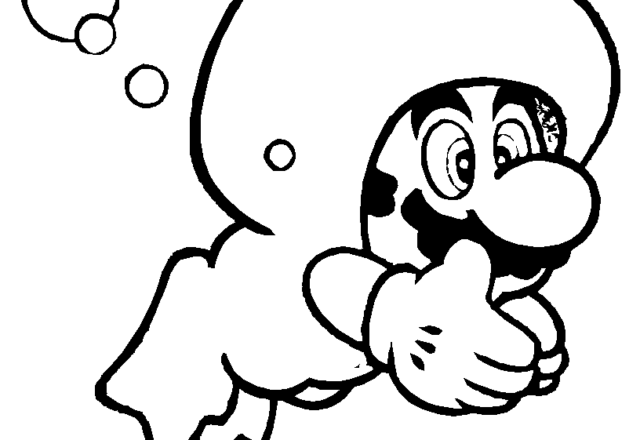 Super Mario Rana disegno da colorare gratis per bambini