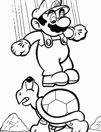 Super Mario e la tartaruga disegno da colorare gratis