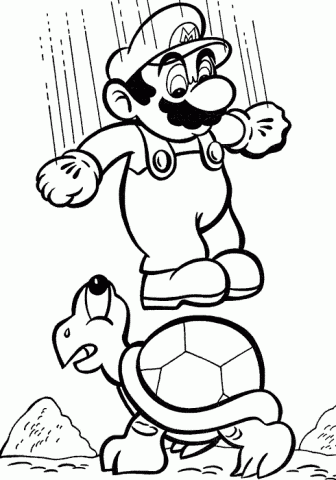 Super Mario e la tartaruga disegno da colorare gratis