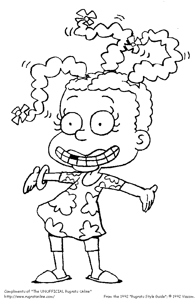 Susie dei Rugrats sorridente disegno da colorare per bambini