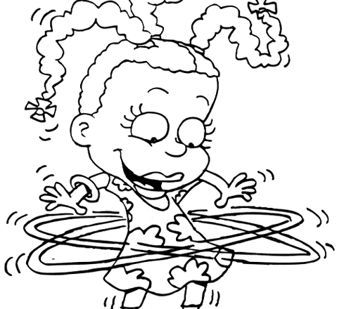 Susie dei Rugrats usa un hula hoop disegno da colorare