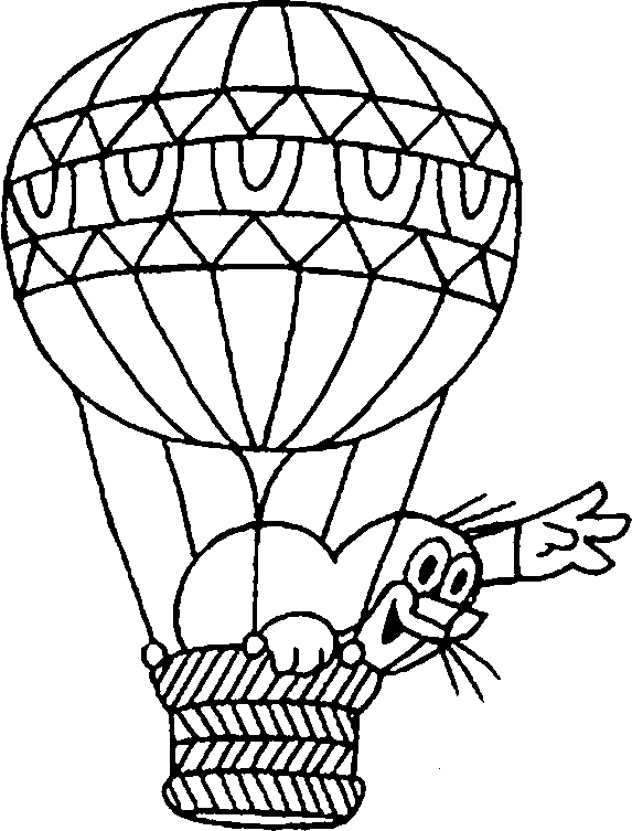 Talpa sulla mongolfiera disegni da colorare