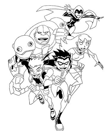 Teen Titans 11 disegni da colorare gratis