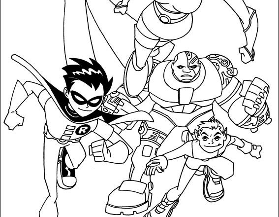 Teen Titans 6 disegni da colorare gratis