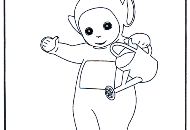 Teletubbie con innaffiatoio disegno da colorare cartoni animati