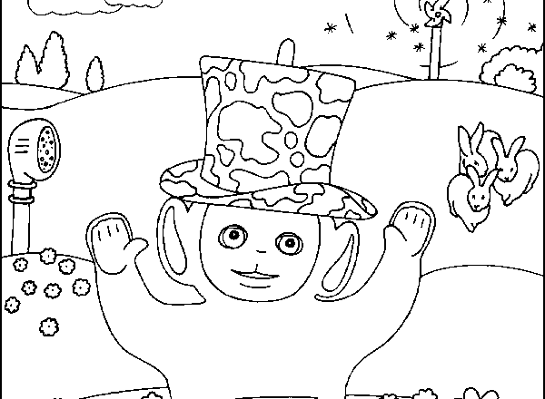 Teletubbie e la natura disegno da stampare