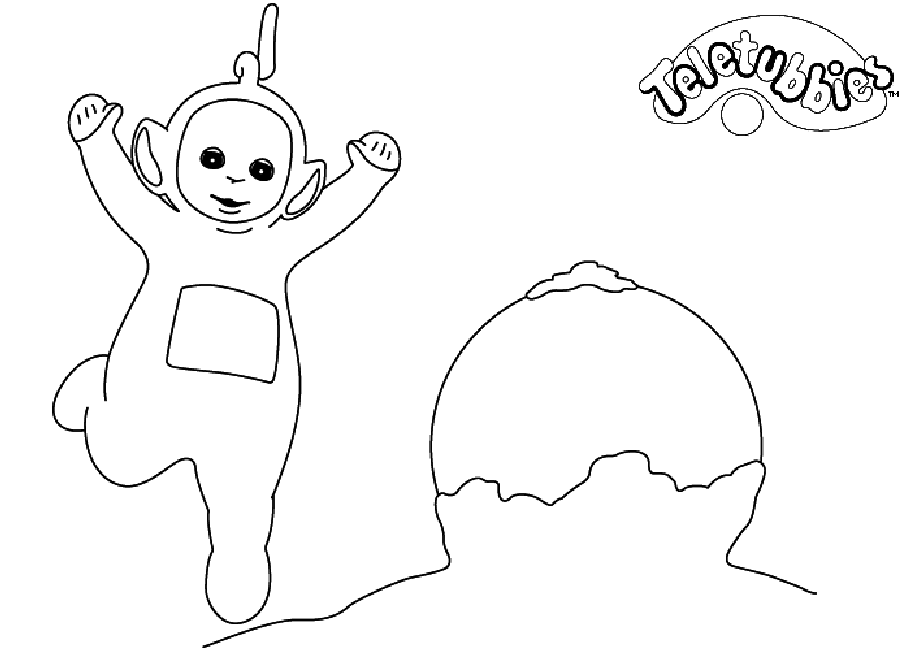 Teletubbie gioca con la neve disegno da colorare