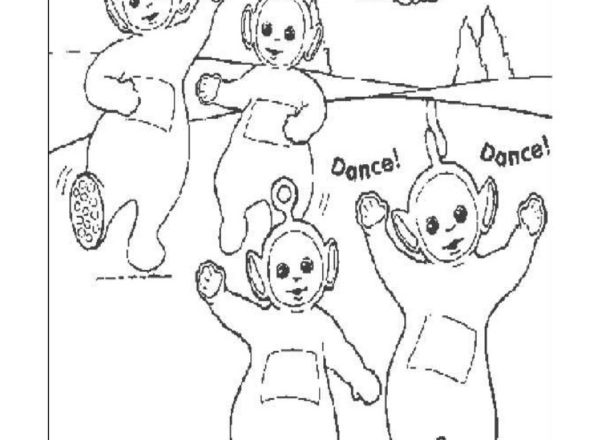 Teletubbies ballano disegno da stampare e da colorare