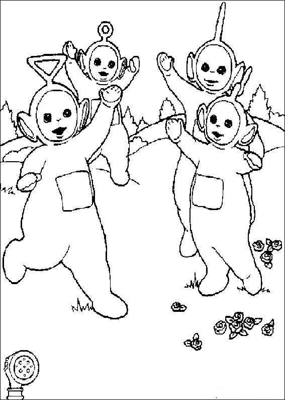 Teletubbies che giocano disegni da colorare