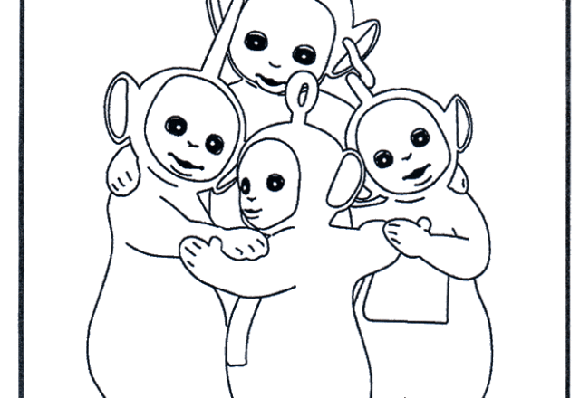 Teletubbies che si abbracciano disegno da colorare