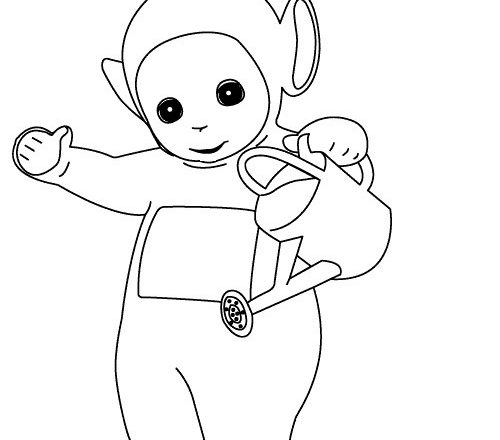 Teletubbies con innaffiatoio disegno da stampare e da colorare