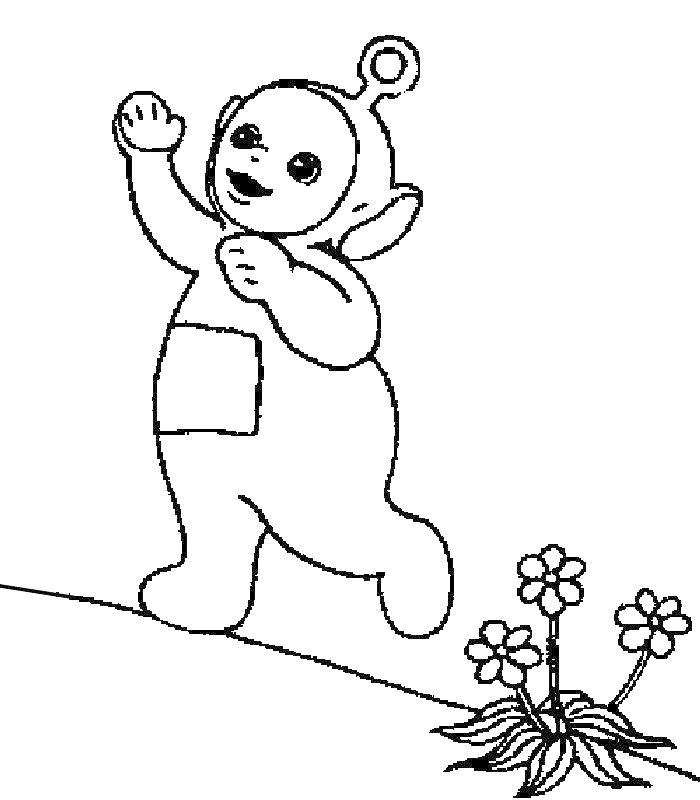 Teletubbies e fiori disegno da colorare