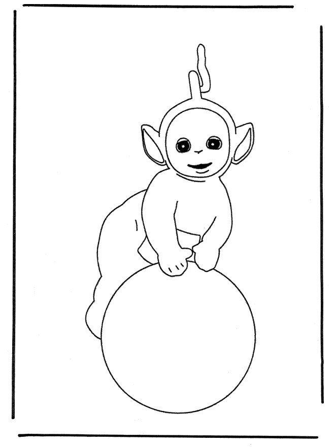 Teletubbies e giochi con la palla disegno da colorare