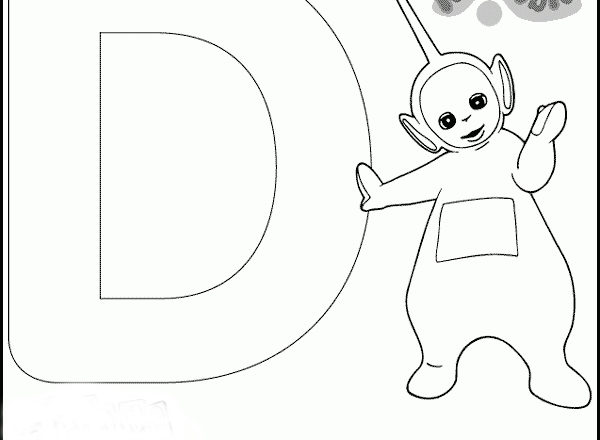 Teletubbies e la lettera D disegni da colorare