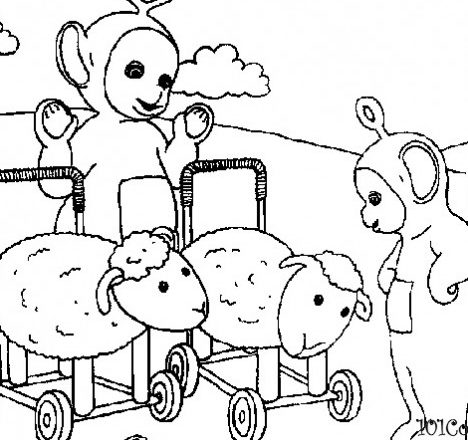 Teletubbies e le pecore disegni da colorare