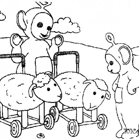 Teletubbies e le pecore disegni da colorare