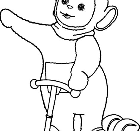 Teletubbies sul monopattino disegno da colorare