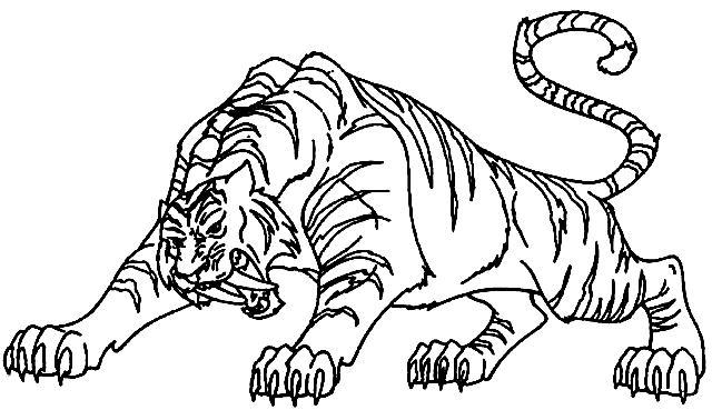 Tigre molto feroce disegni da colorare per bambini