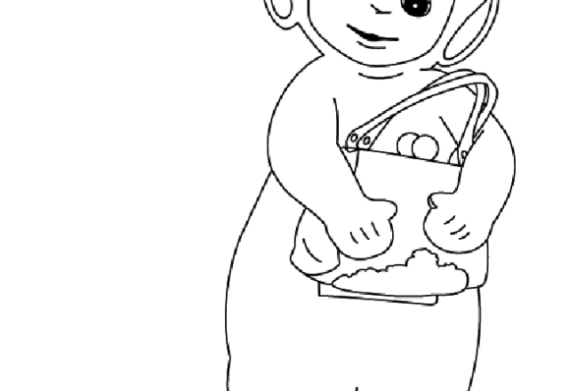 Tinky Winky con la borsa disegno da colorare gratis