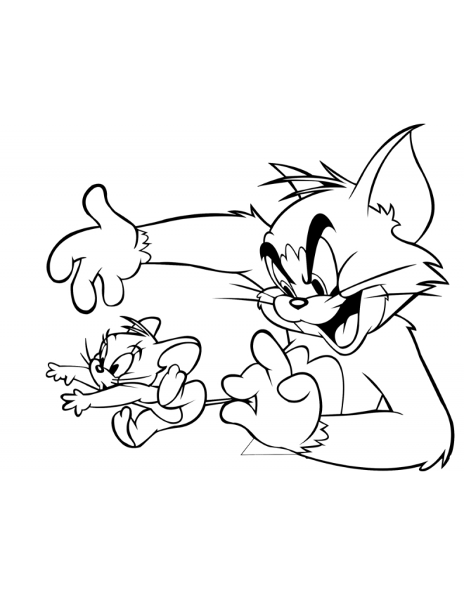 Tom acchiappa Jerry disegno da colorare gratis