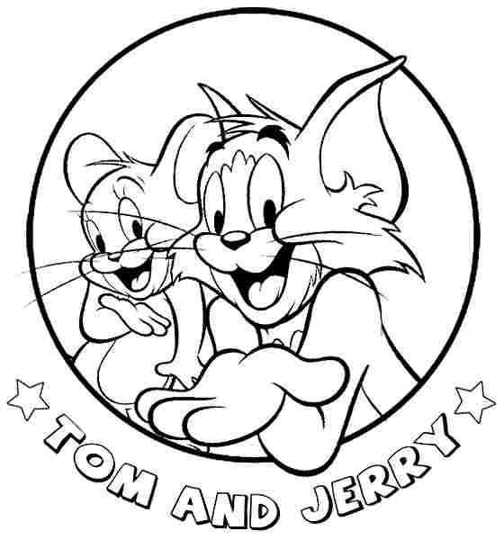 Tom and Jerry in un cerchio da colorare