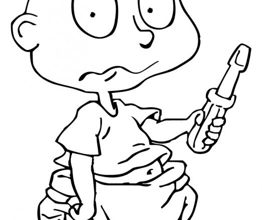 Tommy Pickles I Rugrats con un cacciavite disegno da colorare per bambini