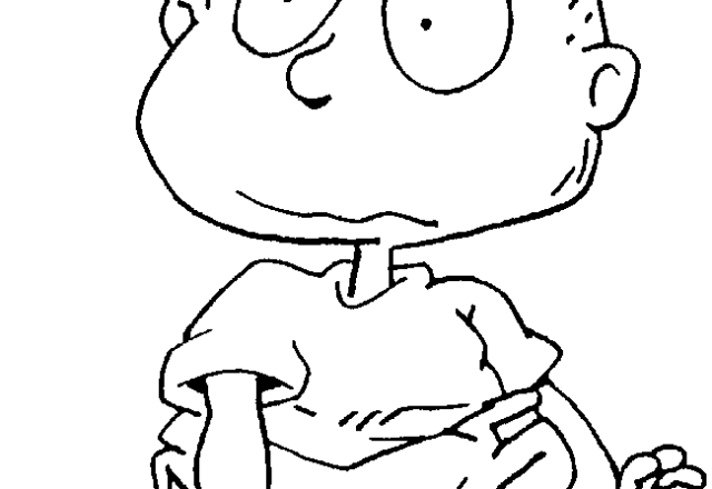 Tommy Pickles I Rugrats seduto disegno da colorare