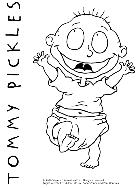 Tommy Pickles è felice I Rugrats disegno da colorare